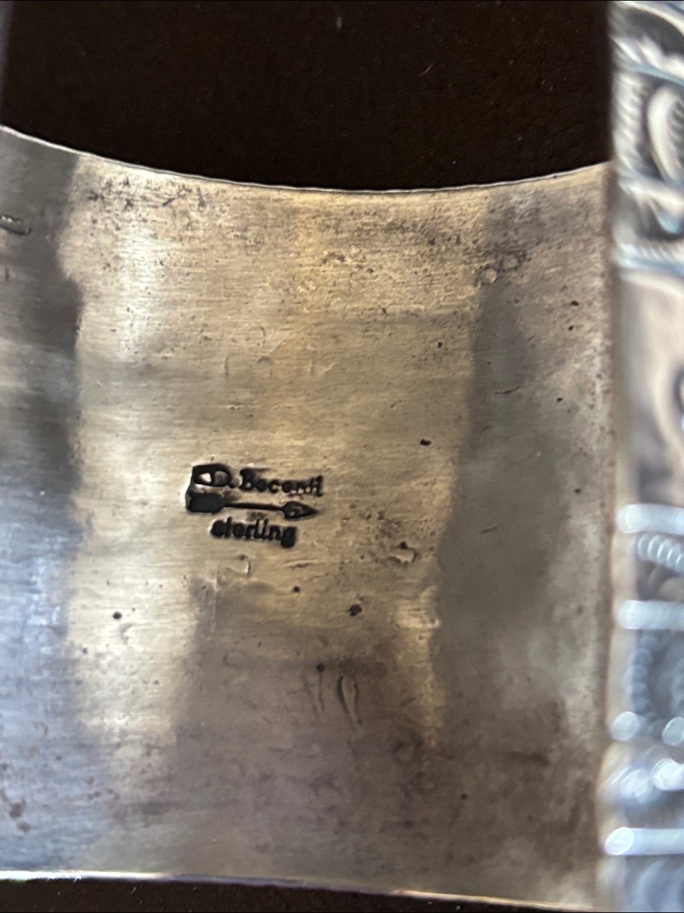 Darryl Becenti Navajo Sterling Silver Cuff - Picture 3 of 6